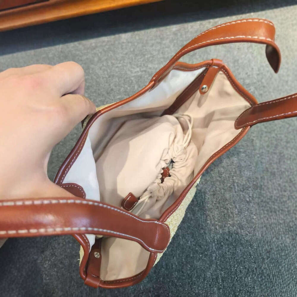 High-End Woven Straw Basket Summer New Trendy Color-Blocking Handbag Shoulder Crossbody Women's Mother Bag B5