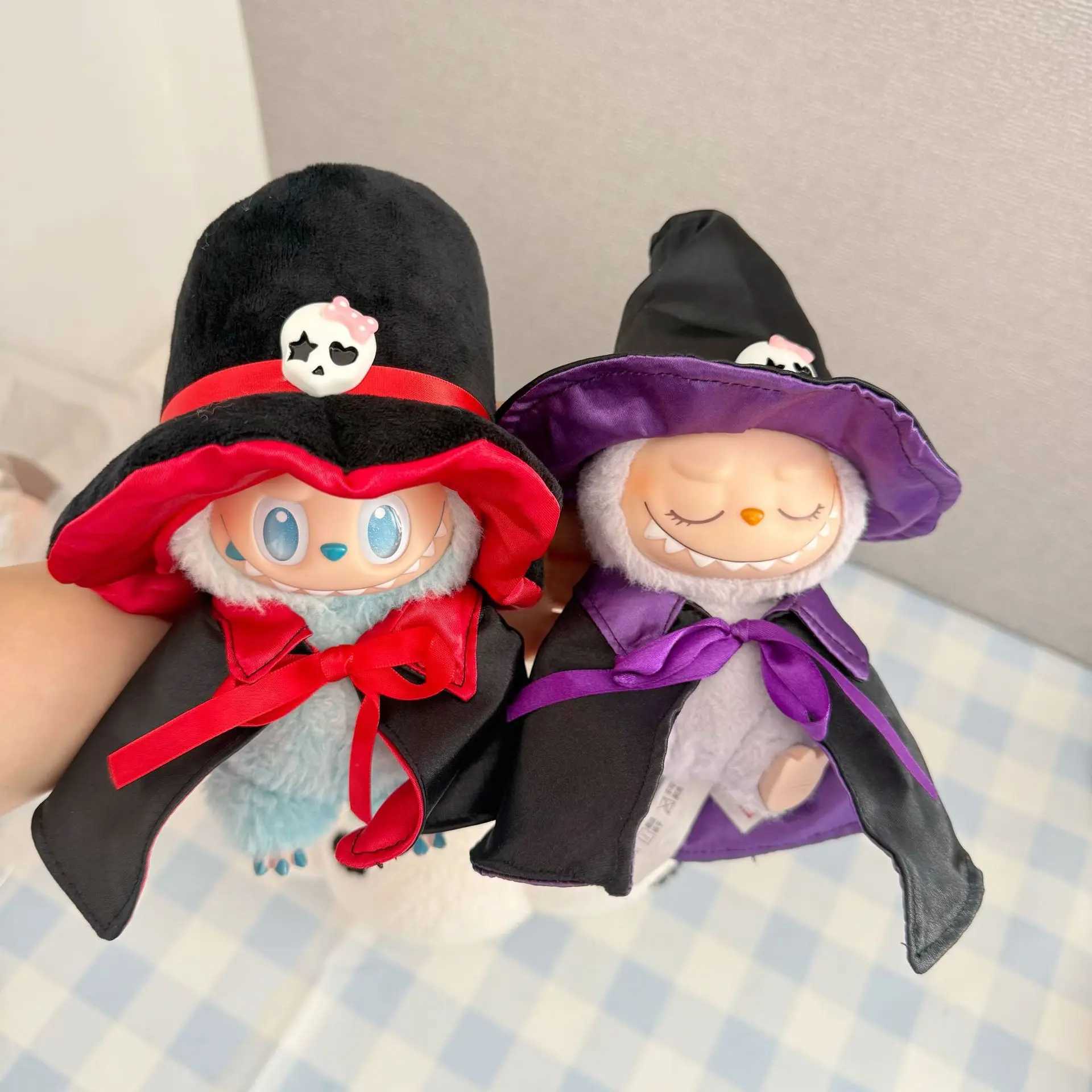 For 17cm Labubu Clothing quirky Pumpkin Magic Hat Skull Cloak Set 30 Labubu Clothes Doll Accessories Cosplay Halloween Gifts C250924