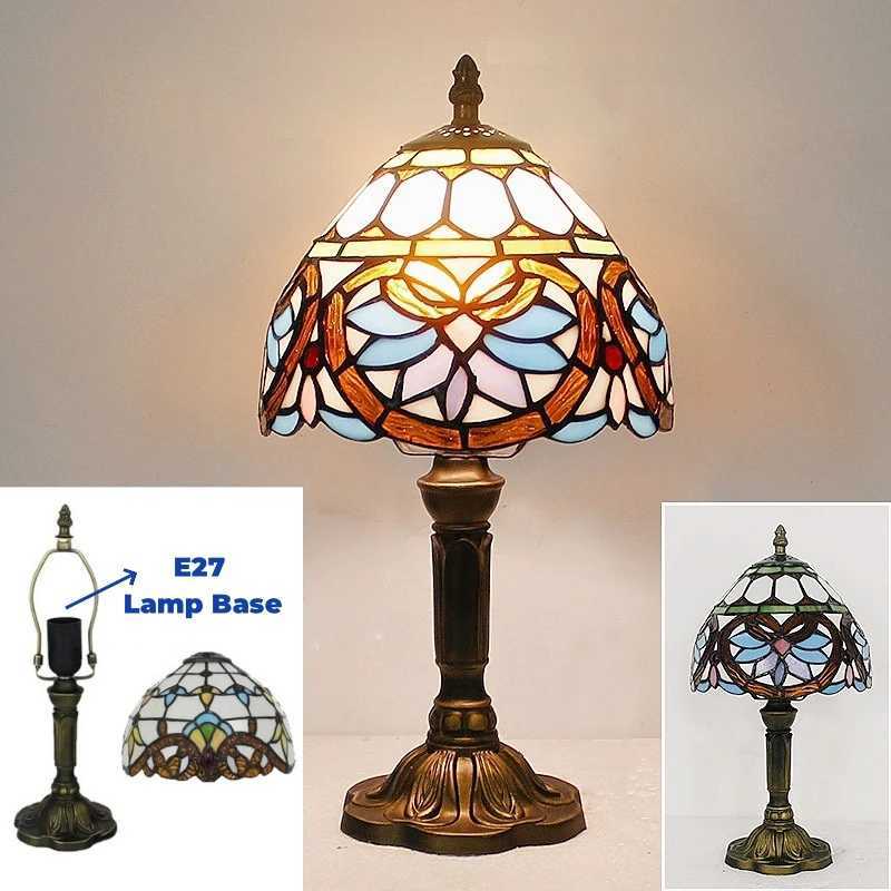 E27 Retro Baroque LED Table Lamps Mediterranean Vintage Stained Glass Bedroom Reading Cafe Bar Decor Desk Lights With EUUS Plug C251115