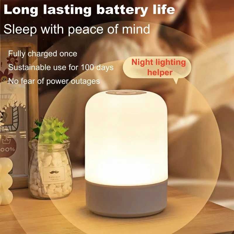 LED Night Lights 3 Colors Dimmable Touch Switch Table Lamp Portable Table Bedside Lamps for Bedroom Bedside Lighting Decoration C251115