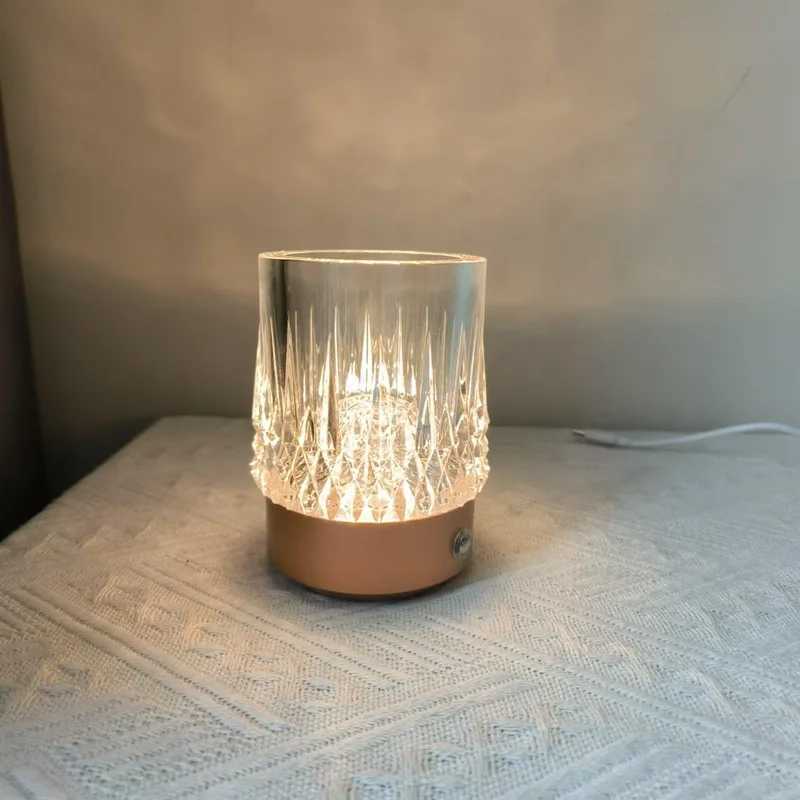 Rechargeable New luxury Bottle table lamp led home golden acrylic decorative bedroom touch control bedside living room deco lamp C251115