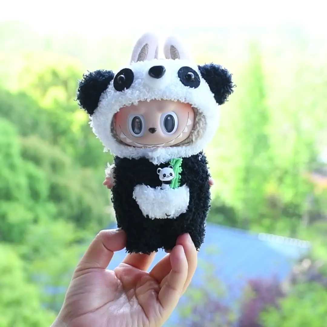 Labubu 15cm17cm Doll Clothing Sitting Party Panda Jumpsuit Macaron Labubu Cute Doll Clothing C250924