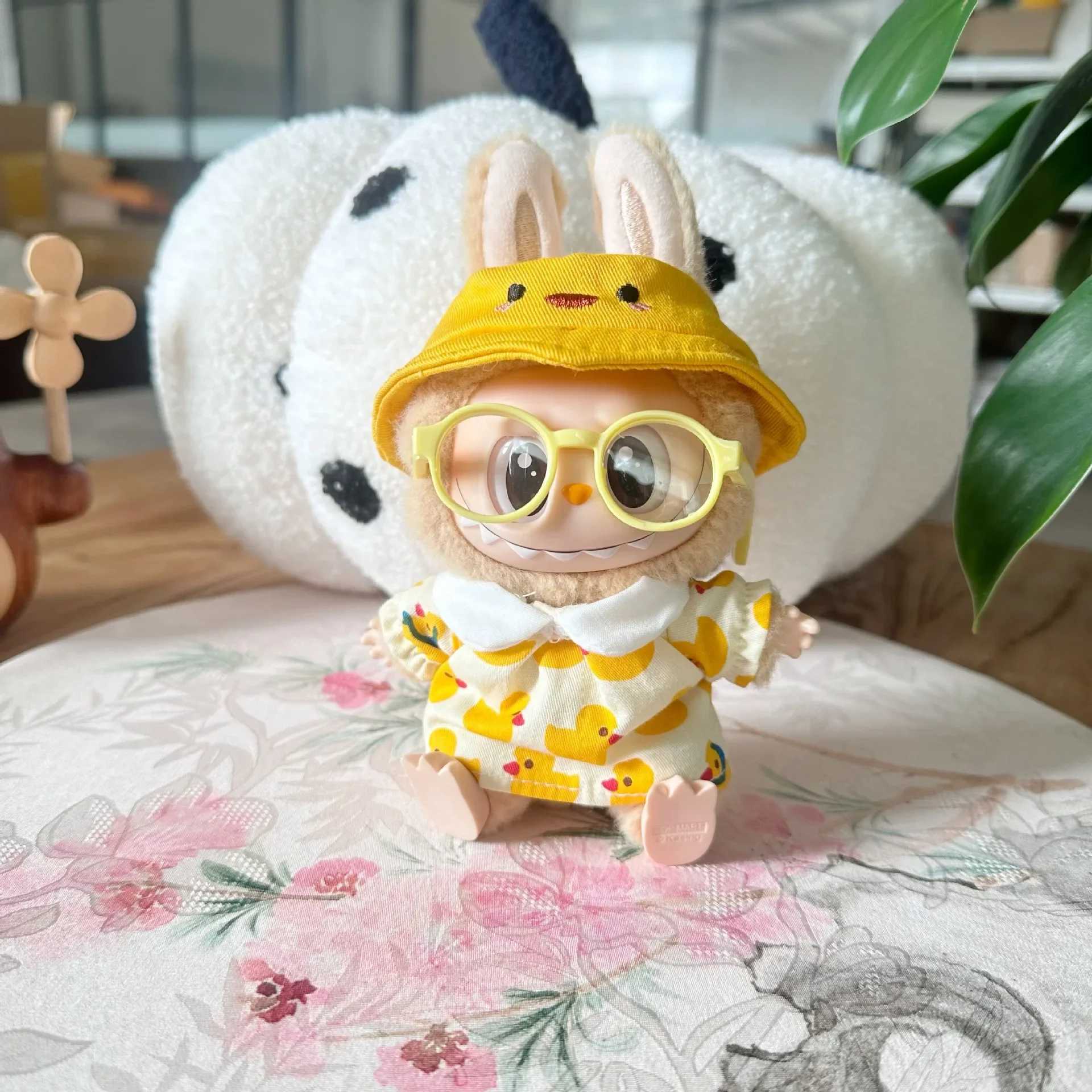 Clothes only The second generation of LABUBU sitting party series dolls baby clothes Labubu dolls for the yellow duck suit C250924