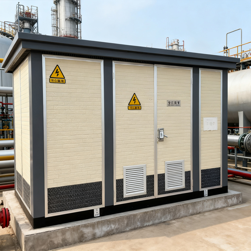 Durable 630kVA Stationary Power Cabinet w/ Transformer & Circuit Protection