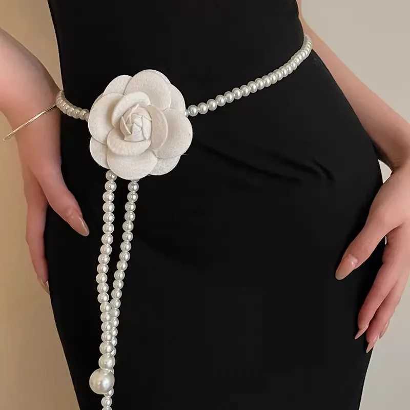 Fashion Camellia Pearl Waist Chain For Women Versatile With Skirts Sweet Decoration Thin Waist Belt To Cinch And Slim The Waist26 D250924