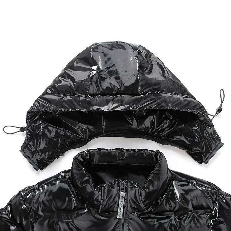 Thermal Coats Mens Thick Warm Glossy Shiny Jackets Brand Outwear Clothing Winter Men's Hooded Parkas Windbreaker Fashion