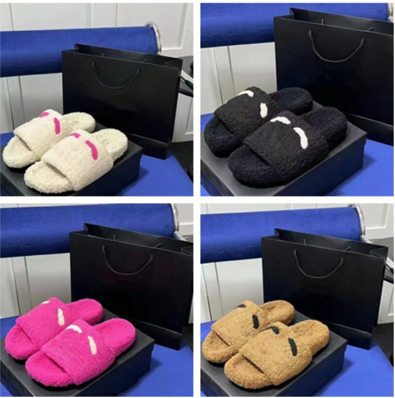 Designer Slippers Women's Casual Fur Sandals Classic Woman Shoes Sheepskin thick soled thermal cotton slippers slide Ladies Fluffy Slipper C92421