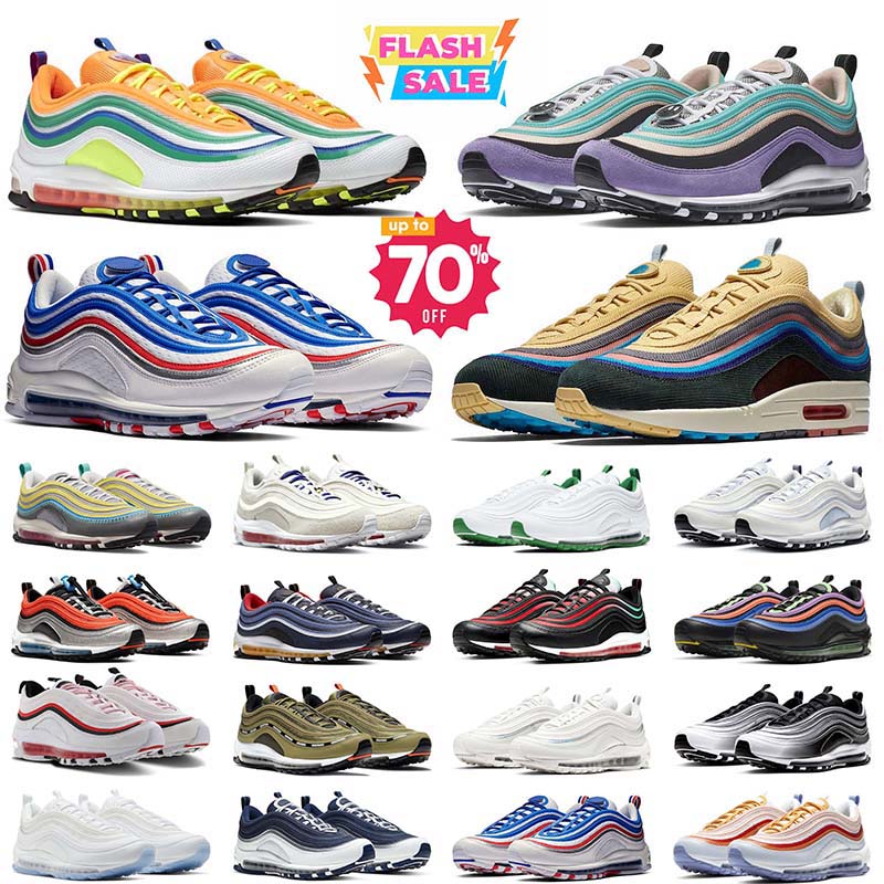 designer shoes running sneakers for men women 97 Triple Khaki 97s Sean Wotherspoon Sier Bullet Blue Sail outdoor sports mens trainers sneaker