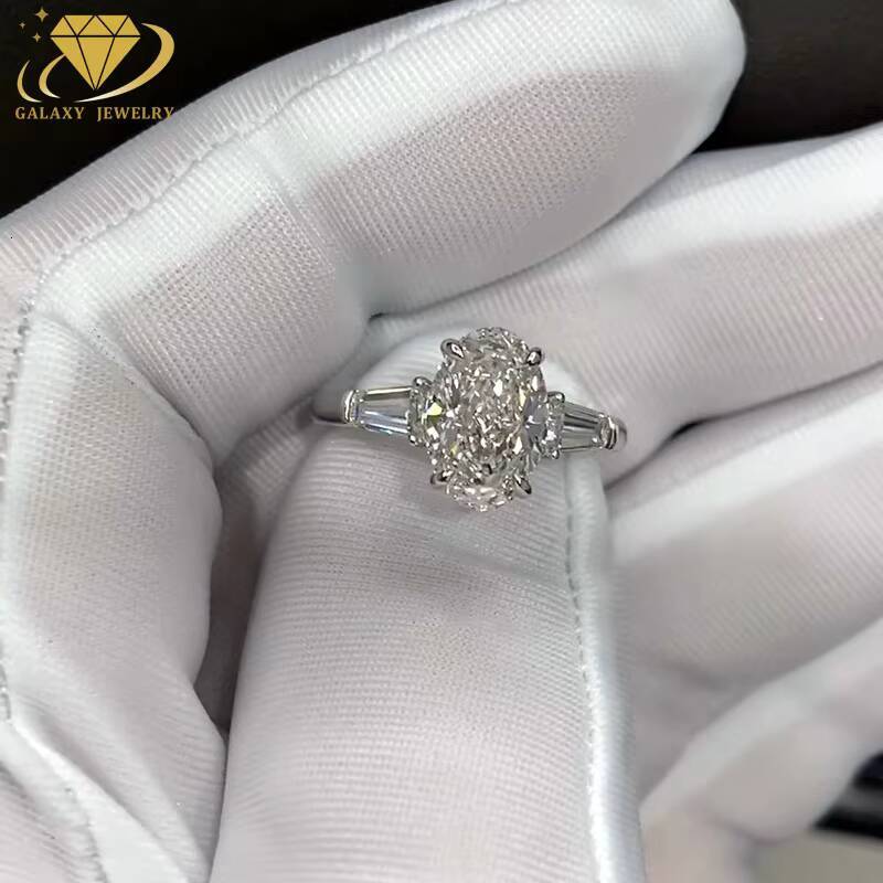 Luxury Jewelry Lab Grown Diamond Ring Pass The Diamond Tester VVS D Color IGI Certificate Custom Wedding Ring For Women