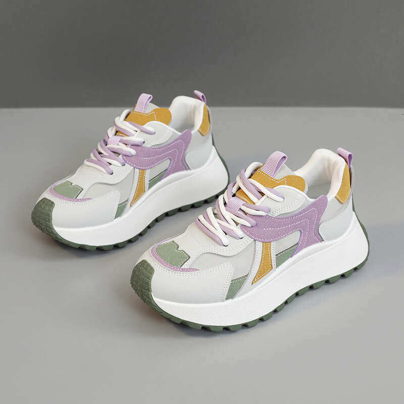 BN031 Thick Sole 2025 Spring and Autumn Sports Academy Style New Women's Breathable Casual Dad Shoes d20990