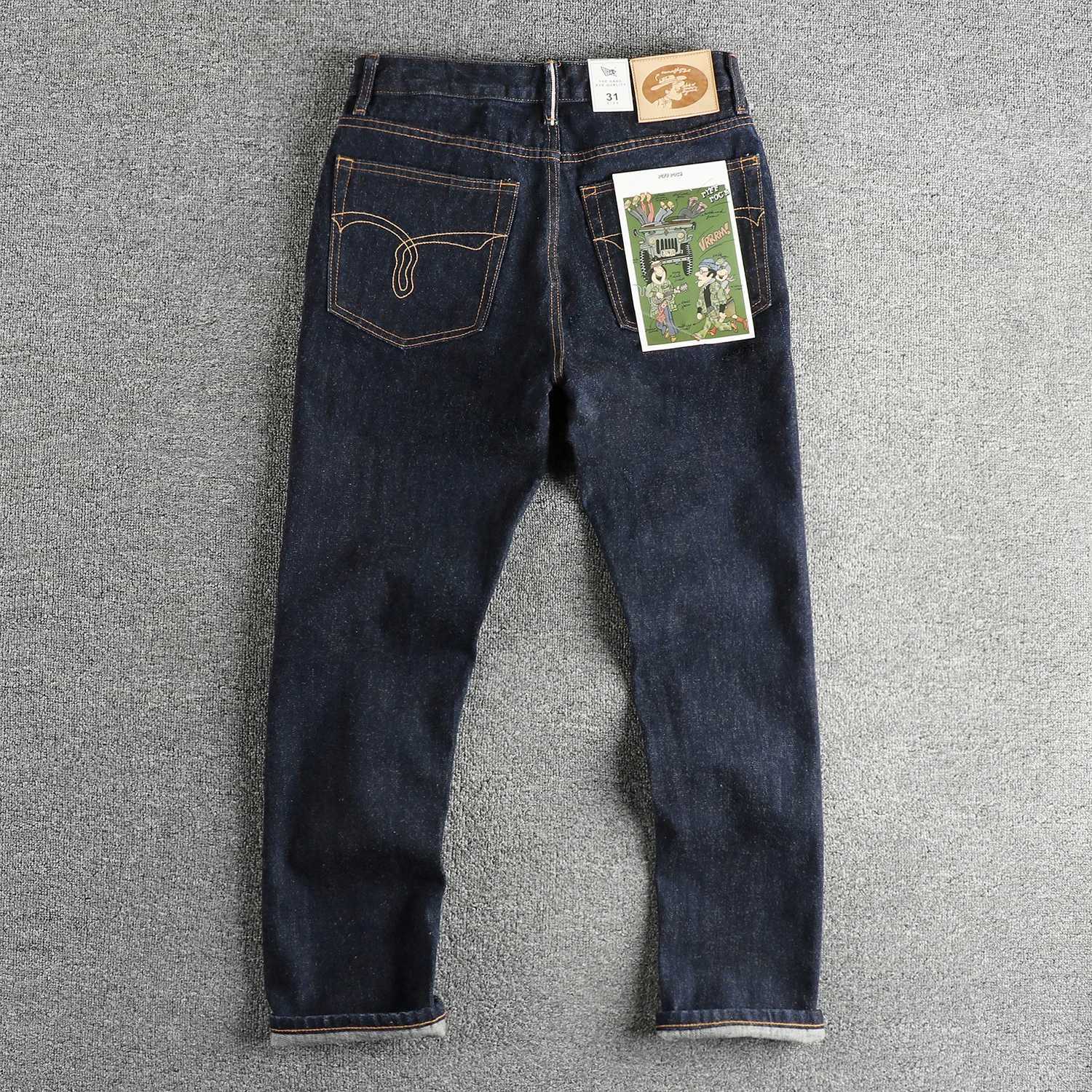 100 Cotton High Quty Heavyweight 14 OZ Raw Denim Jeans for Men American Vintage Casual Tapered Straight Pants Youth X250924