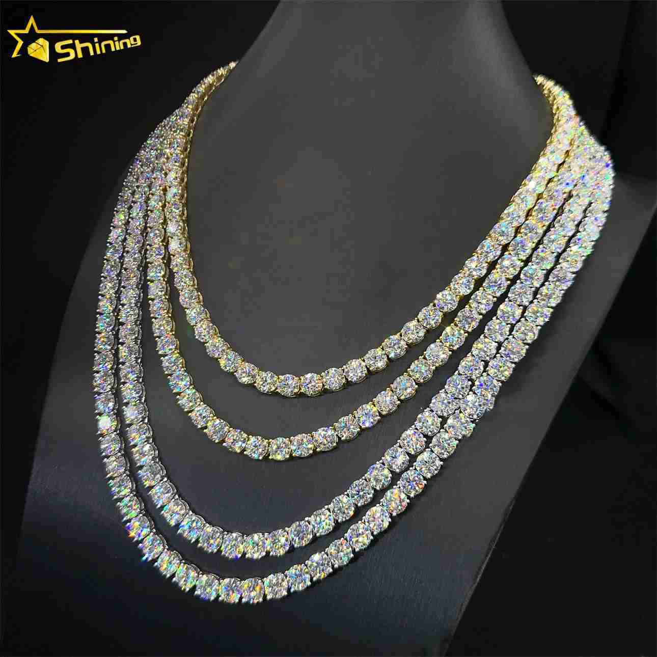New Arrival 65MM Hip Hop Iced Out S925 Sterling Silver DVVS Lab Diamond Moissanite Tennis Chain Necklace Pass Diamond Tester