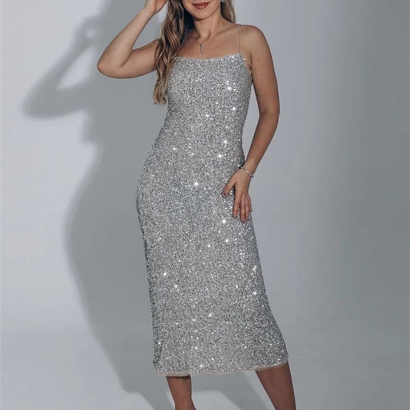 TRAFZA Womens Fashion Solid Color Strap Dress Womens Sexy Sleeveless and Backless Underwear Midi Dress Elegant Party Evening Dress 241125