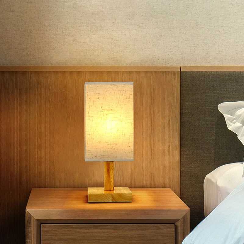 LED Table Lamps Simple Chinese Style Decoration Lamp Dimmable USB Plug Night Light Fabric Lampshade Bedroom Bedside Lighting C251115