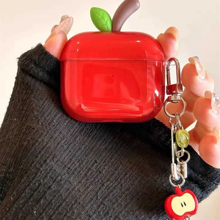 Cute Red Fruit Earphone Case For Apple Airpods 4 3 2 Pro 2 Cover Silicone Headphone Charging Cases For Airpod Pro2 Gen Funda S25923