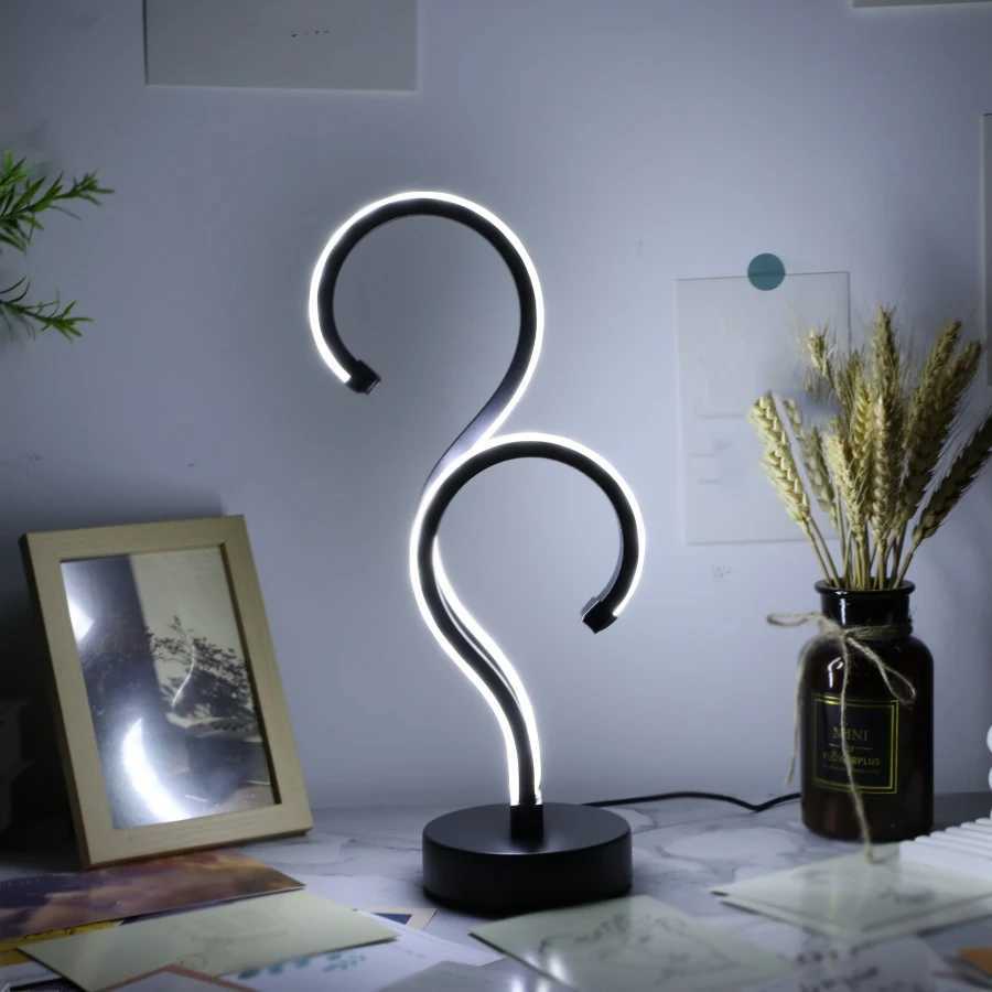 1PC Creative Double Question Mark Desk Lamp USB Three Color Dimming Bedroom Eye Protection Nightlight C251115