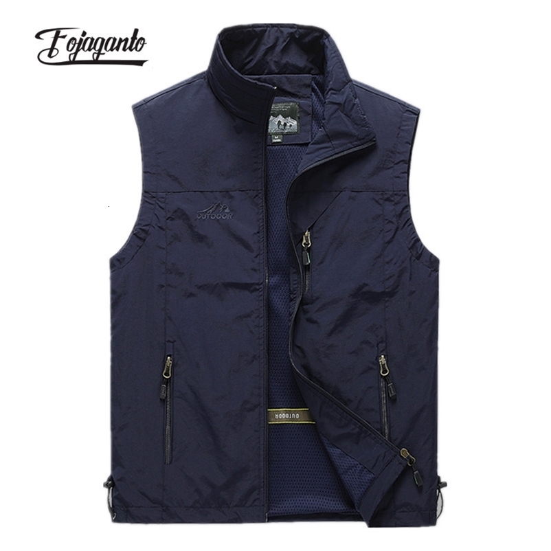 Men's Vests FOJAGANTO Spring Men Waistcoat Outdoor Leisure Solid Color Vest Young Middle-aged Pography Fishing Casual Vest Jacket Male 230721