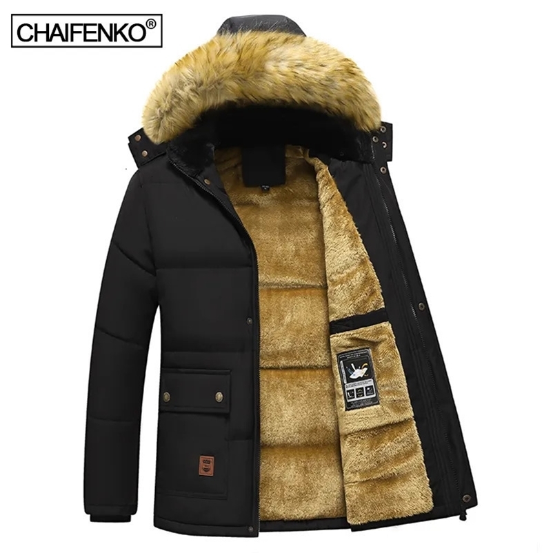 Men's Down Parkas Men Warm Parkas Winter Windproof Fleece Thick Jacket Coat Men Fashion Hooded Fur Collar Jacket Classic Casual Parka Men 231110