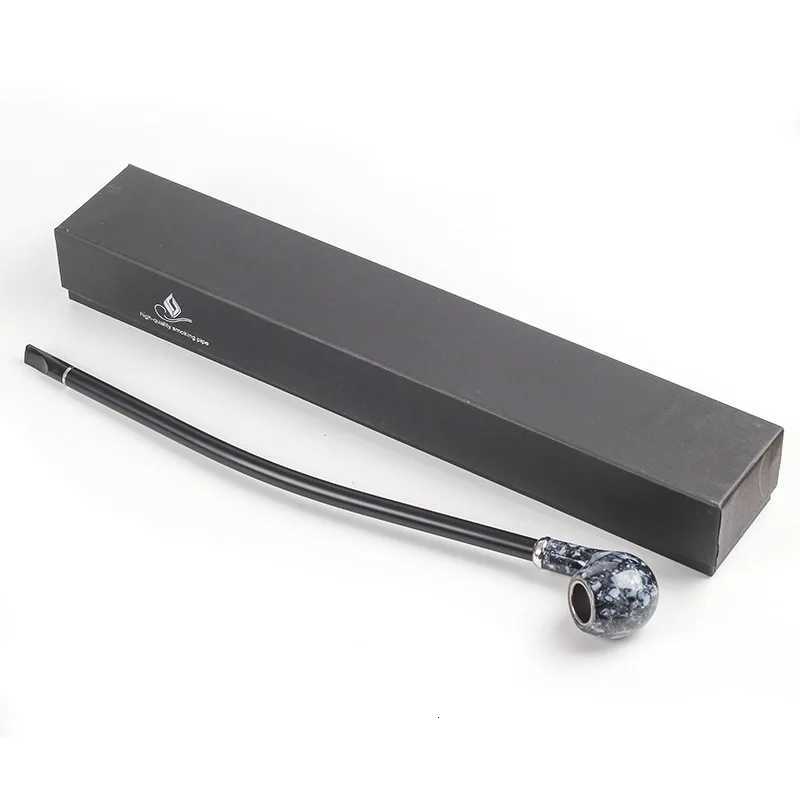 Long Smoking Tobacco Pipe with Filter 41CM Wooden Resin Removable Washable Long Bent Rod Churchwarden Tobacco Smoking Pipe Gift F250924