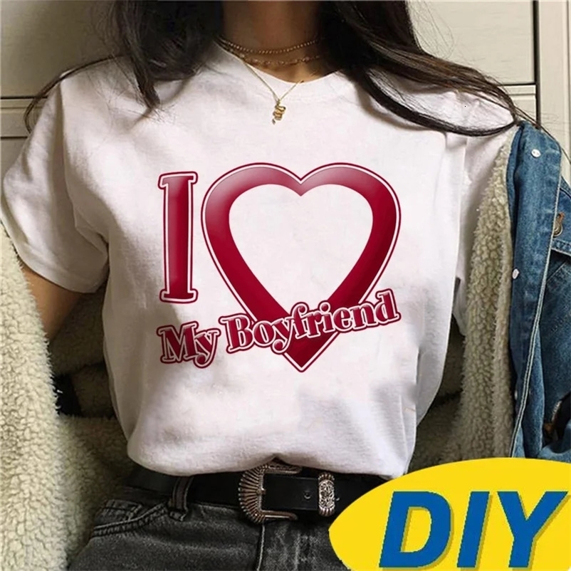 i Love My Boyfriend Custom Personalized t shirt women funny harajuku tshirt girl y2k clothes 240228