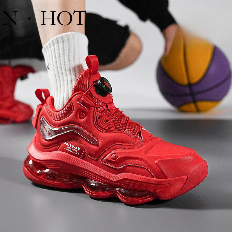 N HOT Designer Luxury Men's Outdoor Sports Shoes New Trend Versatile Wear-resistant Air Cushion Thick Sole Basketball Shoes Student Fashion Butto