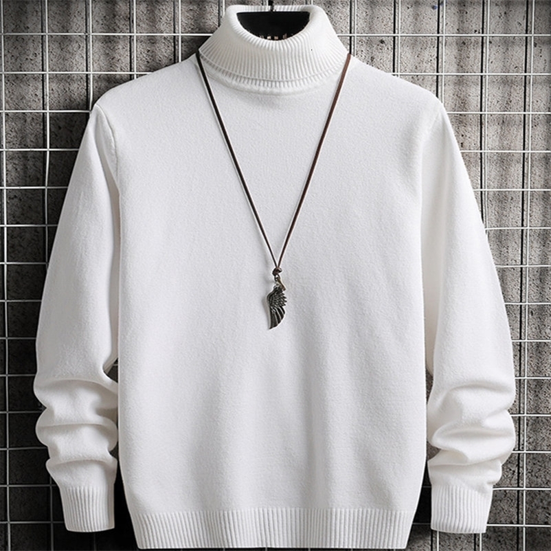 Men's Sweaters Spring Autumn Acrylic Men's Sweater Turtleneck Long Sleeve Pullover Knitted Solid Slim Thin Korean Style Fashion Casual Sweat