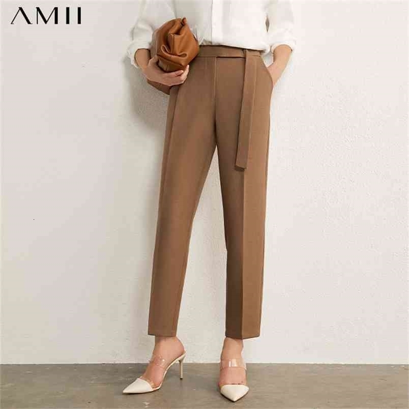Minimalism Autumn Women's Pants OLstyle Suit Causal Solid High Waist Straight Women Trousers Female 12030406 210527