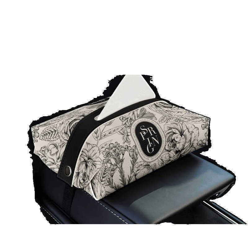 Neoclassical HighValue Floral Car Tissue Box Creative InCar Tissue Box Portable Armrest Box Tissue Box C250924