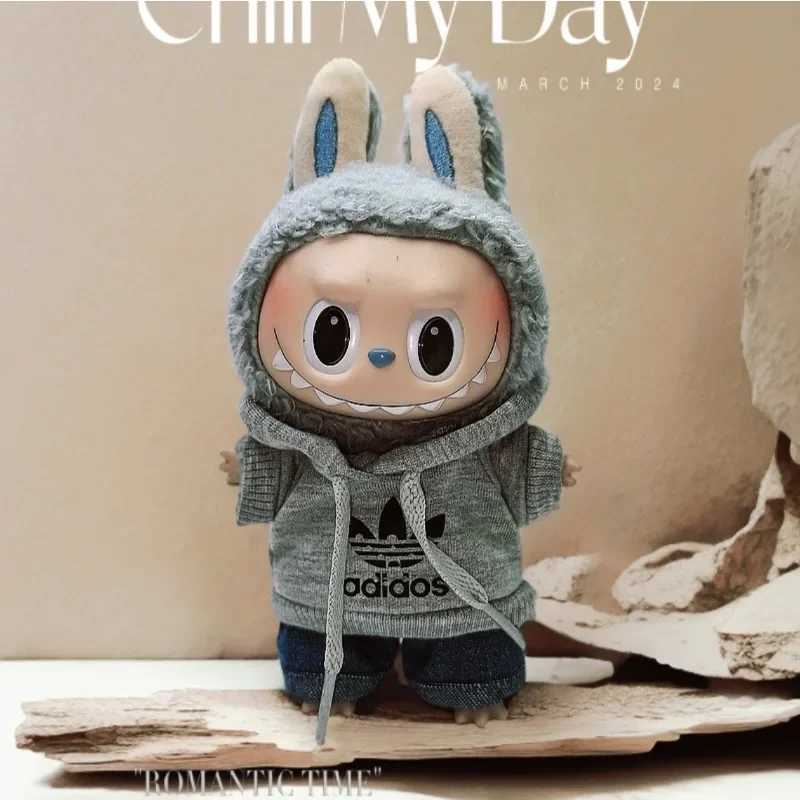 First and second generation Labubu sitting party baby clothes pendant Macaron Labubu clothes new cute overalls cute C250924