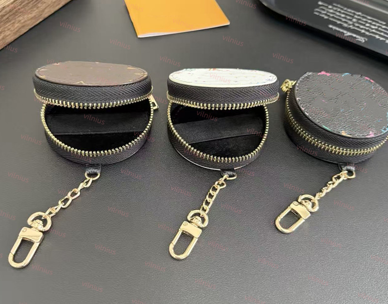 Designer Mini Round Keychain Charm Coin Purse portefeuille Mini Hobo Sac Sac à charon Sac Écouteur Micro Pouche avec Keychain Lady Mini Coin Gran