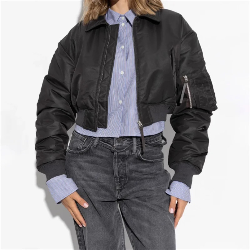 Womens Winter Jacket Autumn Jacket Baseball Collar Slim Fit Suitable for Womens Jacket Bomber Jacket y2k Cotton Pad Jacket 240930