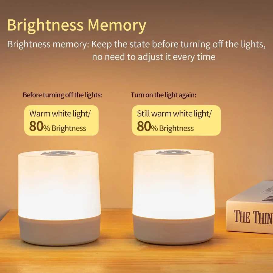Rechargeable LED Table Light Remote Control Touch Switch Night Lamp Tricolor Dimmable Timing Bedside Sleeping Reading Lights C251115