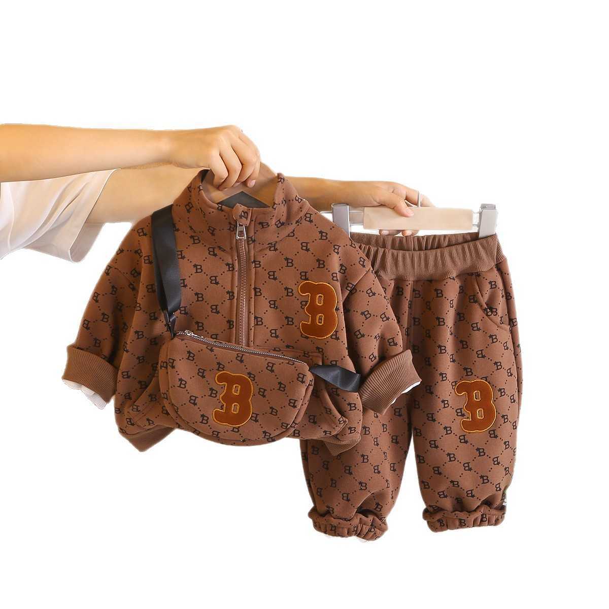 Boys Autumn Winter Set 2025 New Stylish Baby Boy Winter Fleece OnePiece C250924