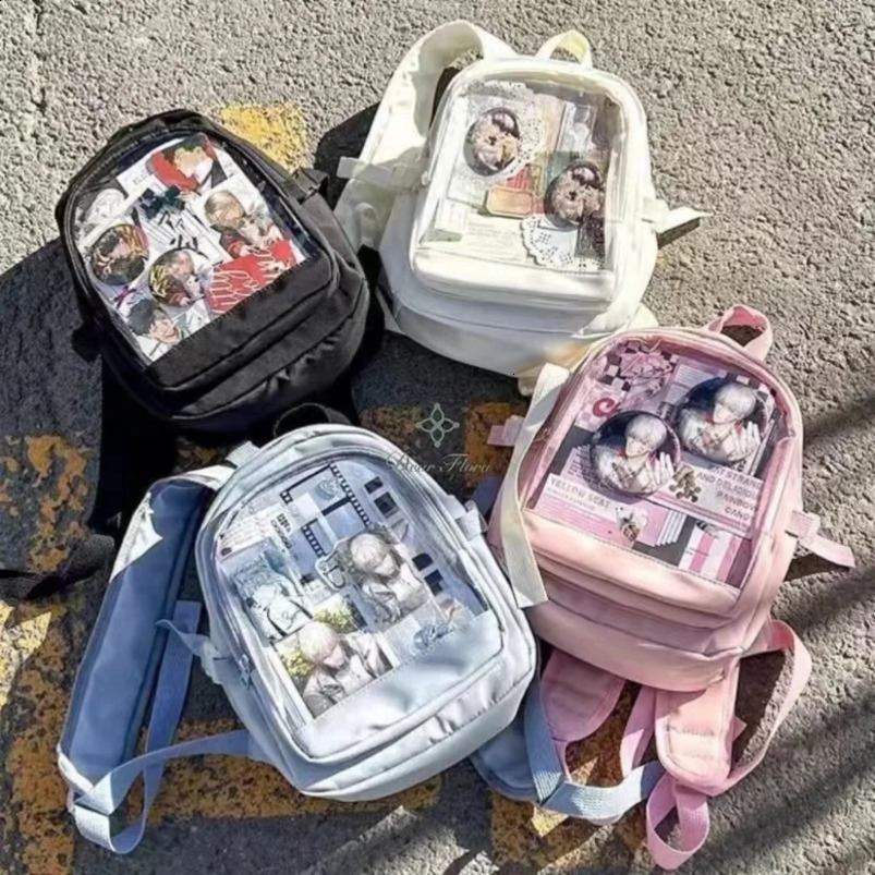 Y2K Cute Mini Backpack Womens Kawaii Ita Bag Sweet Girl Transparent Rucksack DIY Personalized Display Knapsack Lolita Shoulder 240820