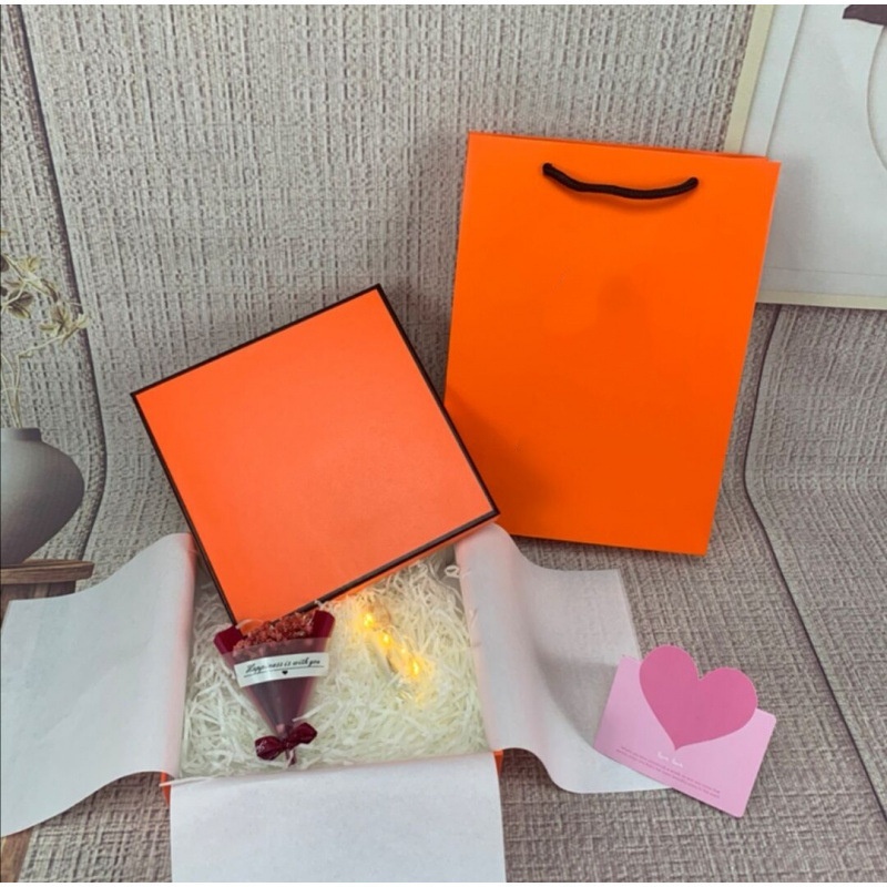Gift Wrap Wholesale Fashion Large Perfume Box Orange Box Bag Party Activity Wedding Flower Scarf Purse Jewelry Packaging Decoration