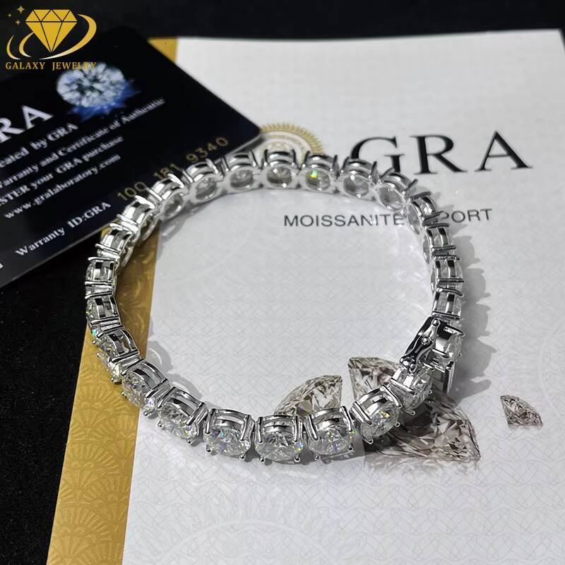 8MM Fashion Jewelry GRA Certified Lab Grown Diamond Tennis Bracelet 925 Sliver D VVS Moissanite Diamond Tennis Chain