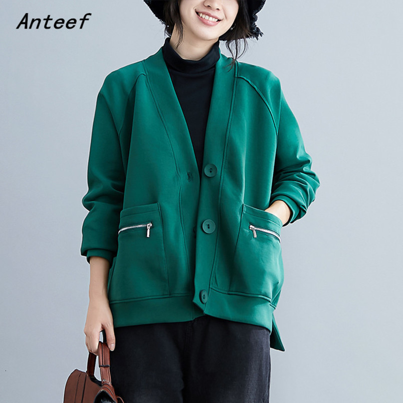cotton plus size oversize vintage causal loose autumn winter jacket Coat for women Clothes Cardigan Outerwear tops 201019