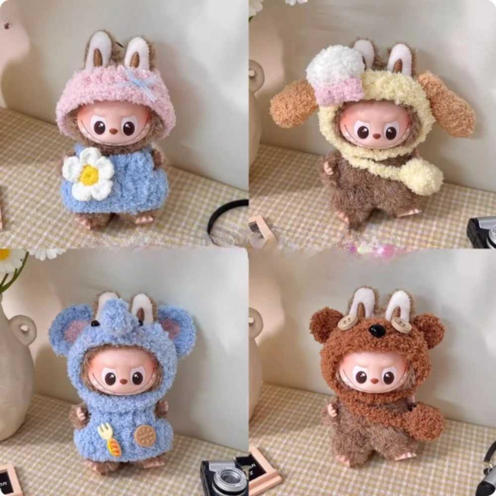 Animal Party Set 40 Mini Labubu Clothes Cute Bee Jumpsuit for 10cm Doll Plush Bag Accessories Childrens Christmas Gift C250924