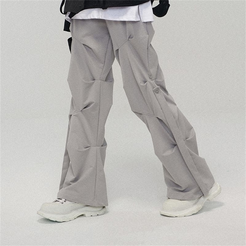 Women's Capris Feiernan Harajuku Cargo Pants for Women Grey Fashion Female High Waist Trousers Hip Hop Baggy Oversized Wide Leg Bottoms 220916 Z2