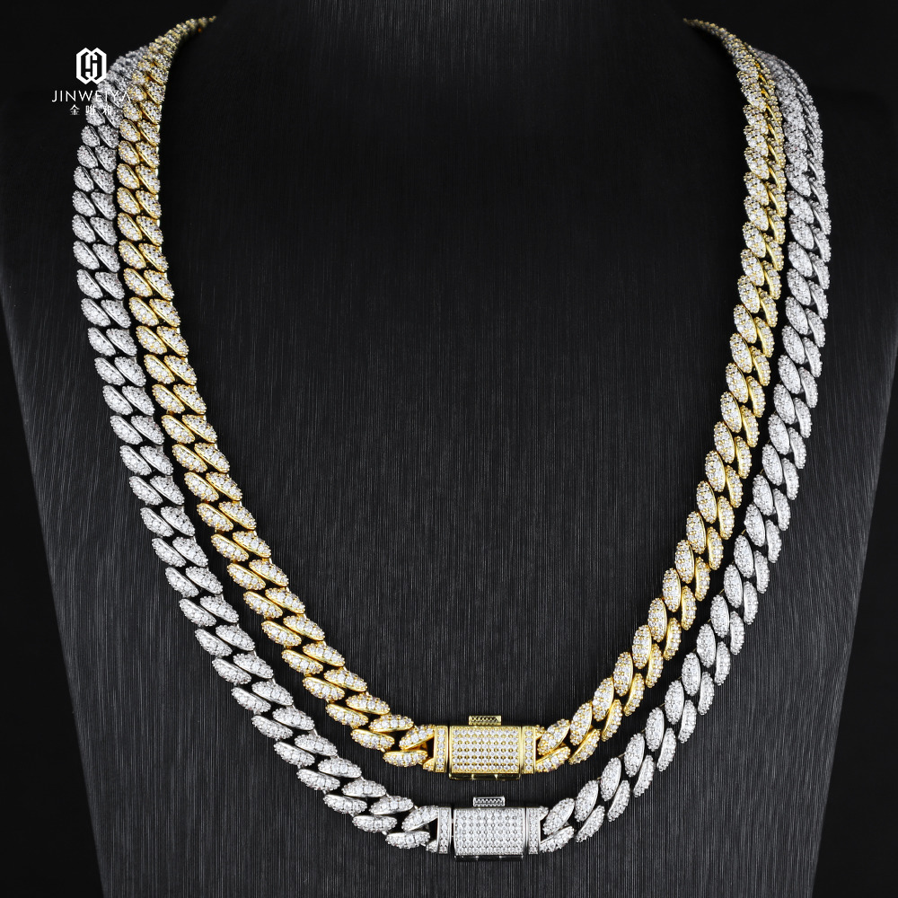 Best Seller for March Trade Festival Cuban Style S925 SilverCopper Rope Necklace Moissanite 5A Moissanite for Gift OEMODM Support