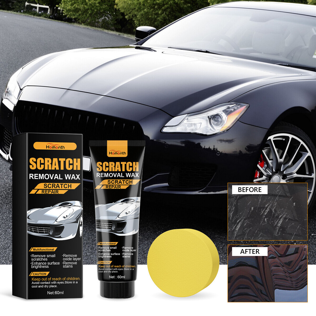 Car scratch cream, car paint fine scratch polishing coating, scratch removal, refurbishment, repair and care cream