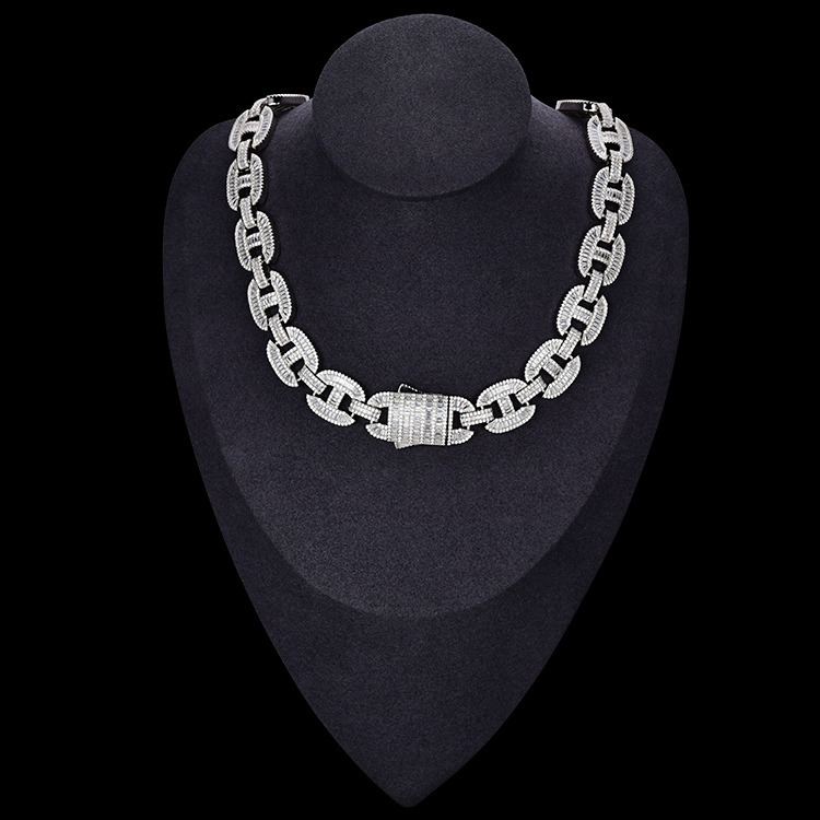 Customized Trendized Full Iced Out Mens Bling Hiphop Cadena Jewelry Rhinestones Diamond Cuban Link Chain