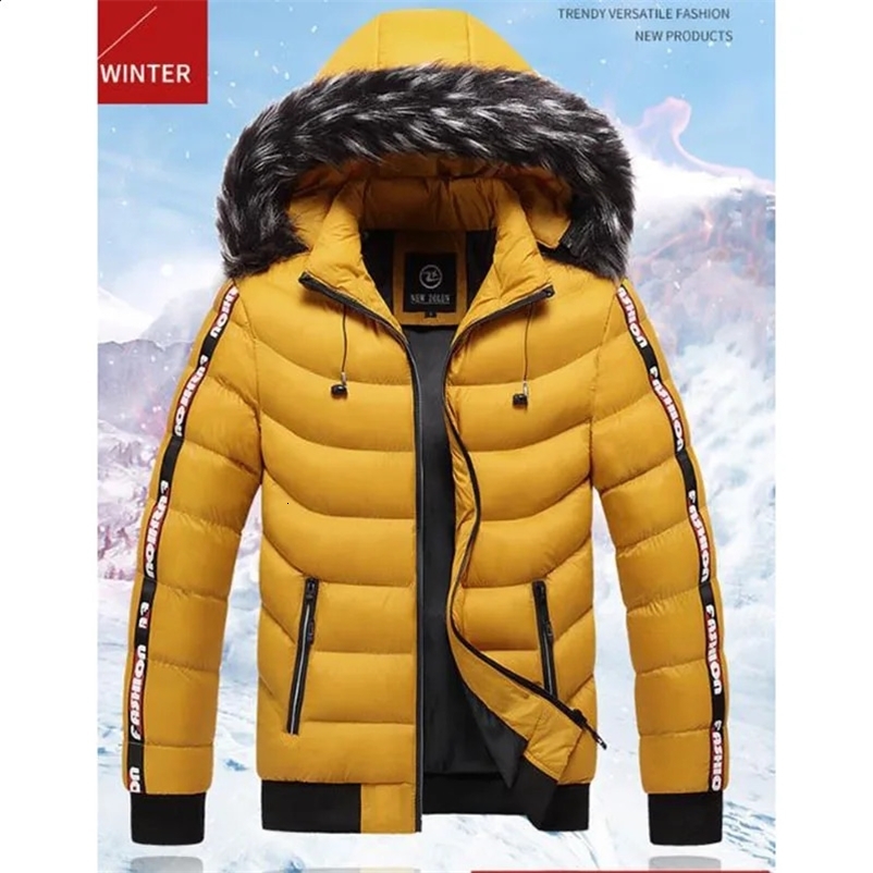 Winter Men Warm Hooded Parkas Jackets Overcoat Coldproof Windbreaker Outwear Parkas Coats Male Outfits Outerwear Clothes 240911