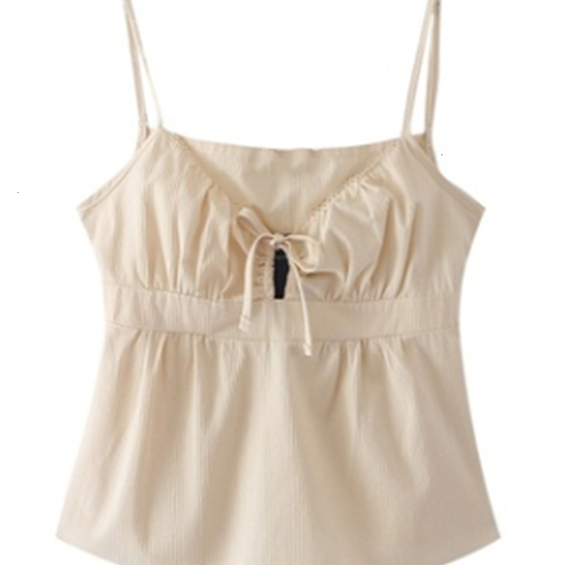 Camisoles Tanks Casual Women Beige Backless Slim Camisole Summer Fashion Ladies Spice Female Knitted Sleeveless Solid Color Top 230426