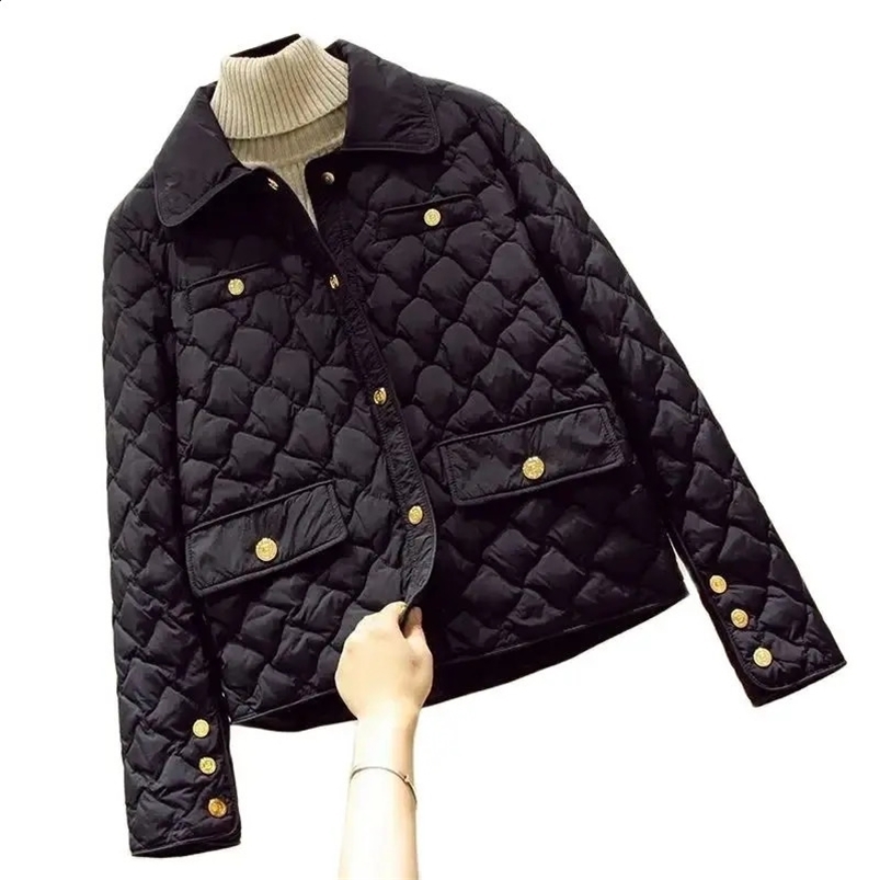 Autumn Winter Short Cotton Jacket Women Fashion Loose Casual Warm Down Coat Pure Colour Temperament Outerwear Female 240914