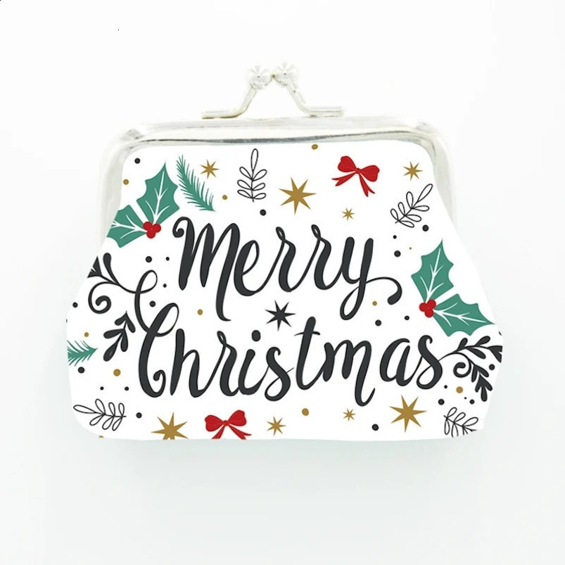 24 piecesbatch of Merry Christmas coin wallets gifts souvenirs keybags mini change daily pockets 240827