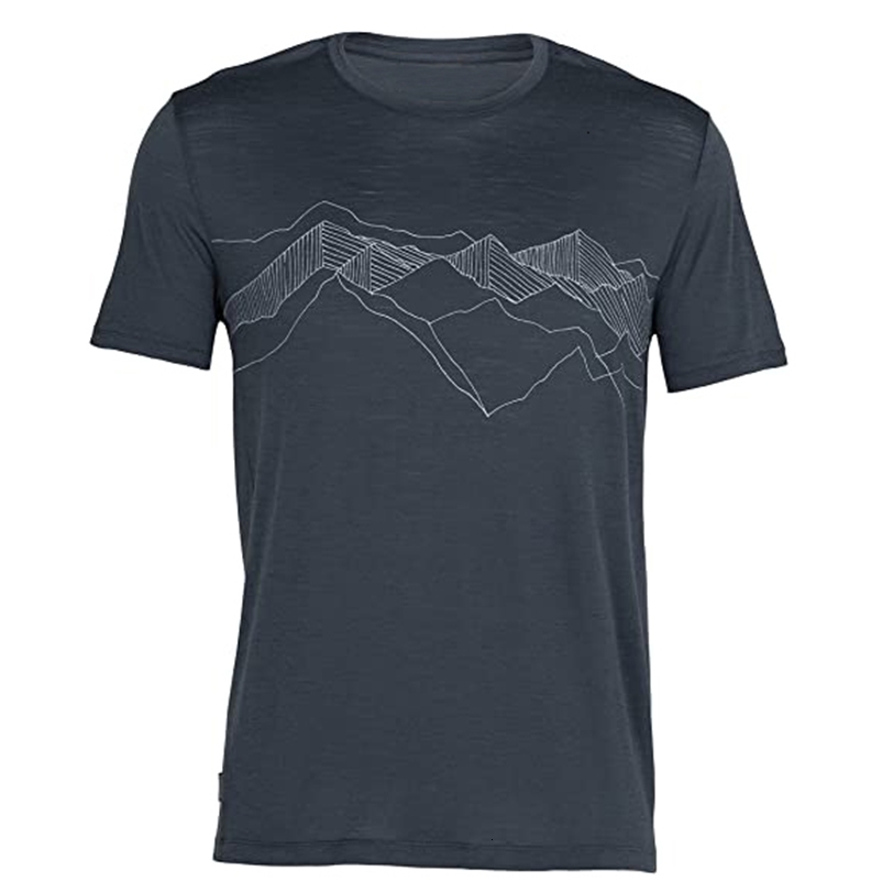 Men's T-Shirts 100% Merino Wool T-shirt Men's Short Sleeve Graphic Tee Crew Premium Merino Wool Underwear Lightweight Base Willow Breathable