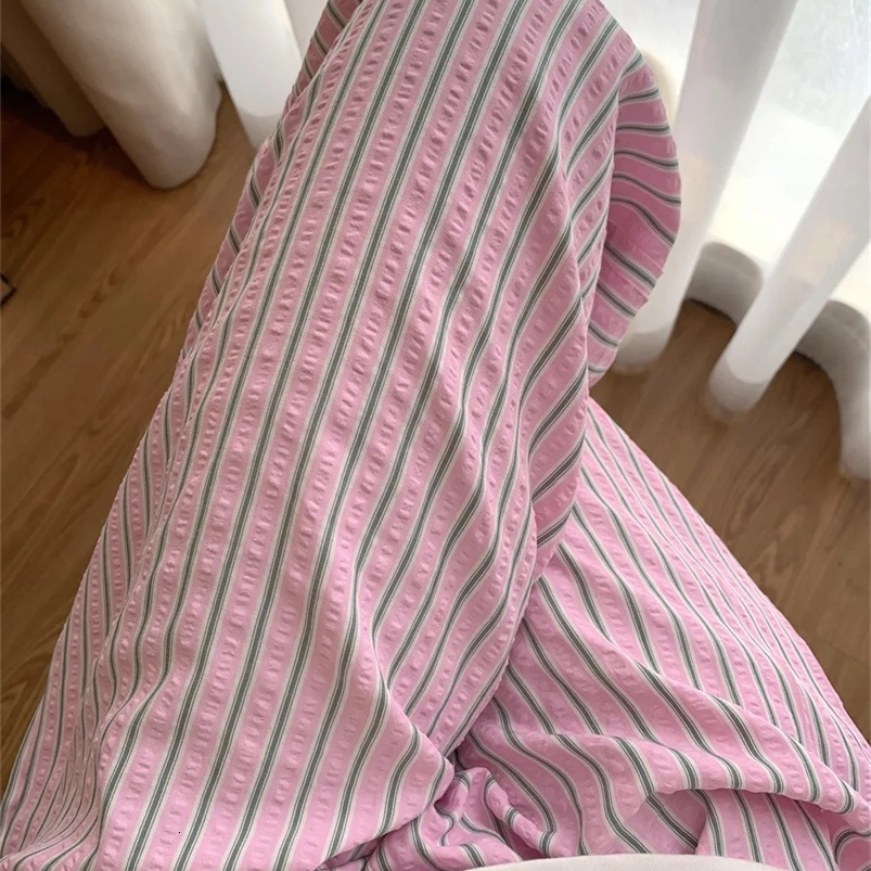 Striped Korean Casual Drawstring Straight Pant Summer Women Loose Holiday Pants Perppy Sweet Pink High Waist Office Trousers 240829