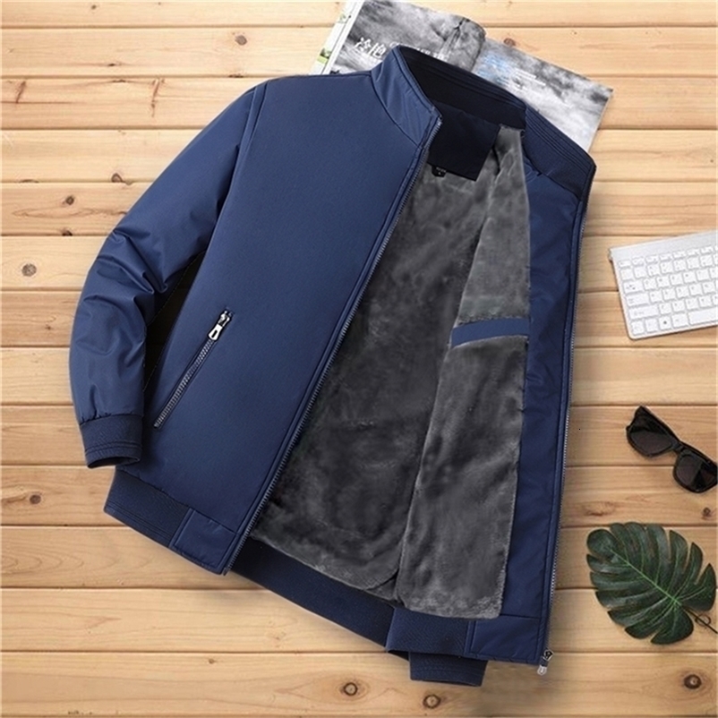 Men's Jackets MANTLCONX Men's Winter Jackets Thick Stand Collar Parka Men Coats Casual Warm Fleece Cotton Mens Jackets Male Clothing 4XL 5XL