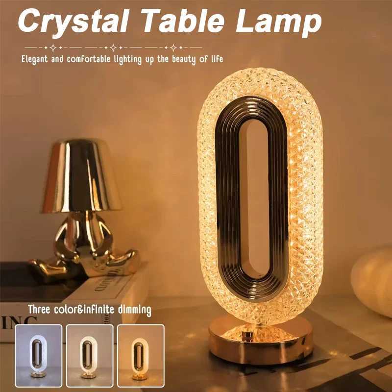 Crystal Touch Lamp with Touch Control Table Lamp 3 Color Dimmable Bedside Lamp Decorative Modern Nightstand Lamp for Living Room C251115